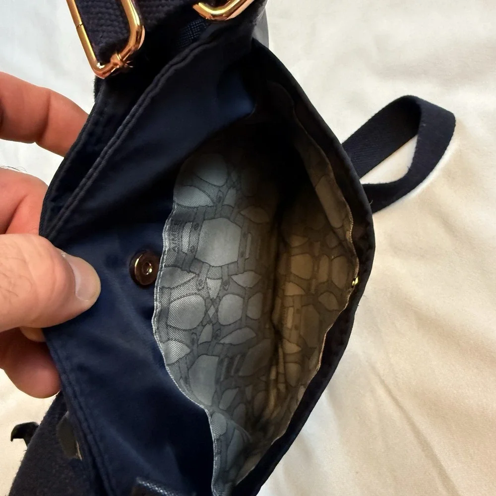 Aimee Kestenberg Women's Messenger Bag Dark Blue‎ Nylon Crossbody Bag EUC